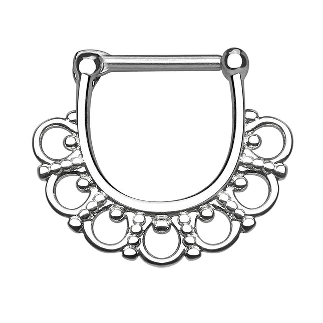 Septum Clicker Piercing Tribal Fächer Chirurgenstahl