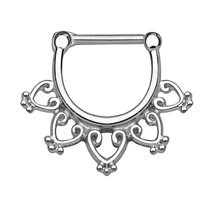 Septum Piercing Clicker Tribal offene Herzen Chirurgenstahl
