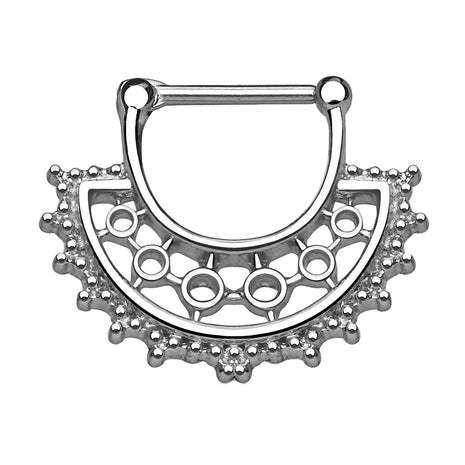 Septum Clicker Piercing Wide Fan Surgical Steel 