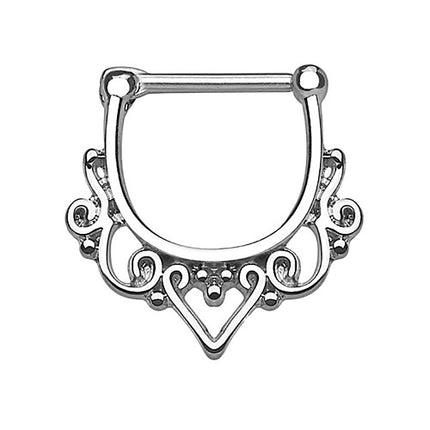 Septum Clicker Piercing Chirurgenstahl Herz Tribal