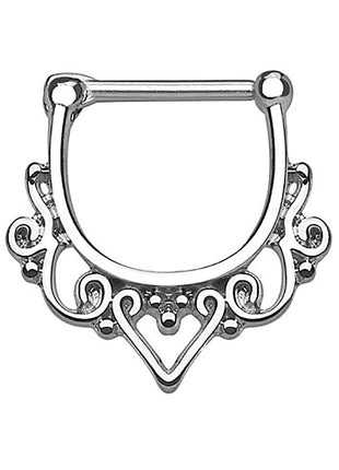 Septum Clicker Piercing Surgical Steel Heart Tribal 