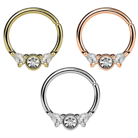 Septum Piercing Continuous Bendable Ring Tribal with Crystal 