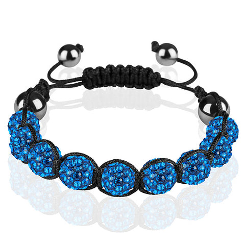 Shamballa Armband Glücksbringer Kristall einfarbig