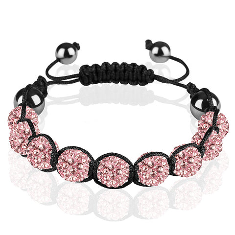 Shamballa Armband Glücksbringer Kristall einfarbig