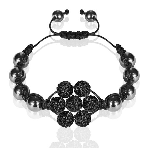 Shamballa Schmuck Armband Hämatit Glücksbringer Blume