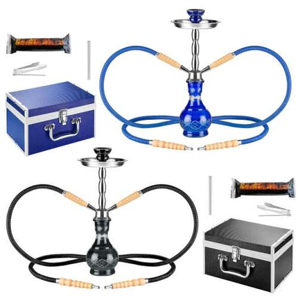 Orientalische Tribal 2 Schlauch Shisha 40cm Wasserpfeife Set im Koffer