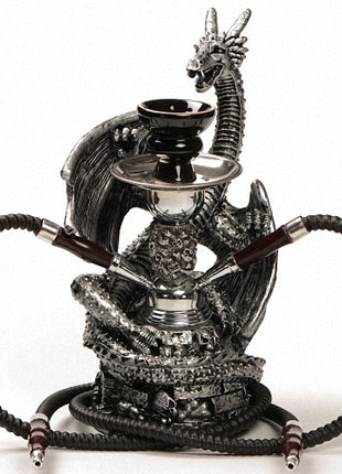 Orientalische Shisha Wasserpfeife Drache 2 Schläuche 40cm inkl.Kohle