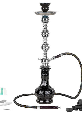 Orientalische Shisha Wasserpfeife Starterset schwarz inkl.Kohle