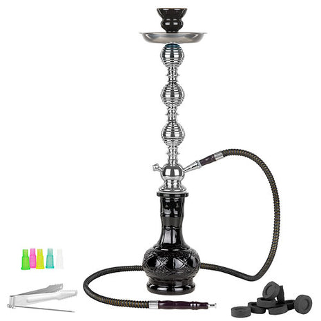 Orientalische Shisha Wasserpfeife Starterset schwarz inkl.Kohle