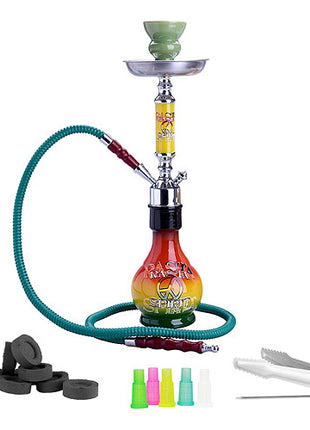 Orientalische Shisha 1 Schlauch 45cm Wasserpfeife Rasta Reggae inkl.Kohle