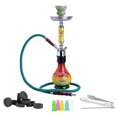 Orientalische Shisha 1 Schlauch 45cm Wasserpfeife Rasta Reggae inkl.Kohle