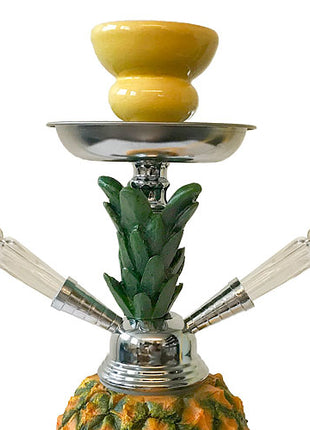 Orientalische 2 Schlauch Wasserpfeife Ananas 30cm Shisha Set inkl. Kohle