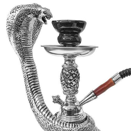 Orientalische Shisha Wasserpfeife Cobra Schlange Silber 30cm inkl.Kohle