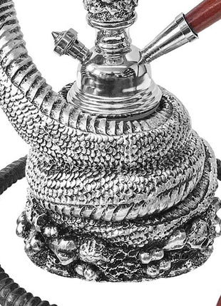 Oriental Shisha Water Pipe Cobra Snake Silver 30cm incl. Charcoal 