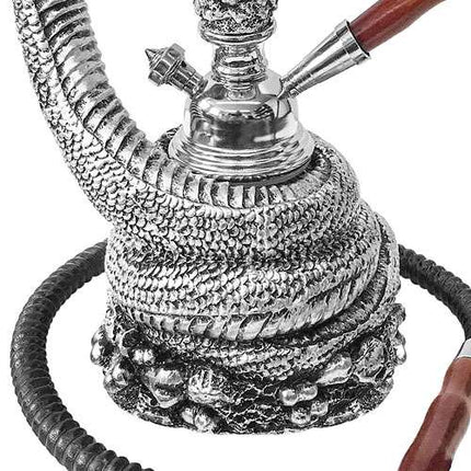 Orientalische Shisha Wasserpfeife Cobra Schlange Silber 30cm inkl.Kohle
