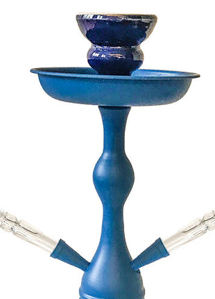 Oriental 2 Hose Water Pipe 45cm Shisha Set Mosque Blue with Coal 