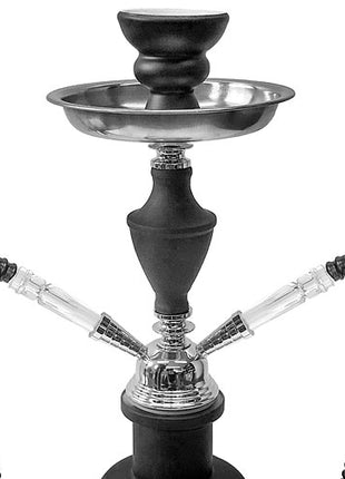 Orientalische 2 Schlauch Wasserpfeife Tribal Shisha Schwarz Set inkl. Kohle