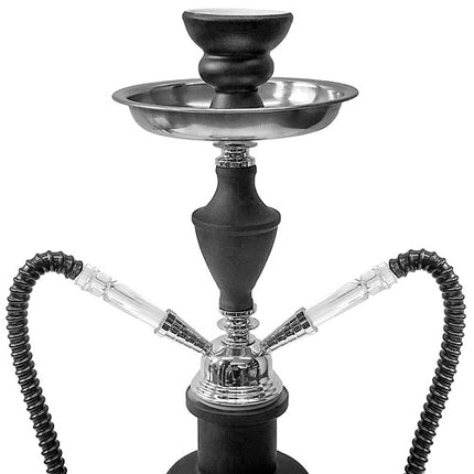 Orientalische 2 Schlauch Wasserpfeife Tribal Shisha Schwarz Set inkl. Kohle
