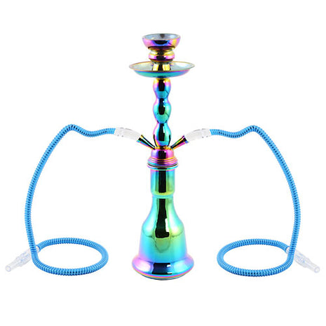 Oriental 2 Hose Water Pipe Rainbow metallic 45cm Shisha with Coal 