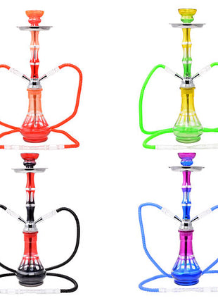 Moderne 2 Schlauch Wasserpfeife 45cm Design Shisha Set mit Kohle