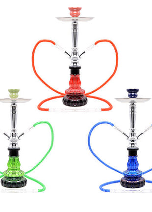 Stylische 2 Schlauch Wasserpfeife 45cm Design Shisha zweifarbig mit Kohle