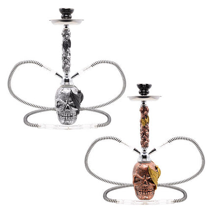 Shisha Wasserpfeife Totenkopf  Fledermaus 2 Schläuche 45cm inkl.Kohle