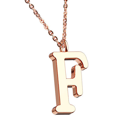 Halskette Set mit Buchstaben Anhänger Alphabet Rosegold vergoldet