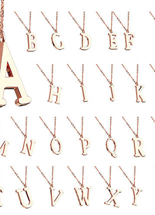 Halskette Set mit Buchstaben Anhänger Alphabet Rosegold vergoldet