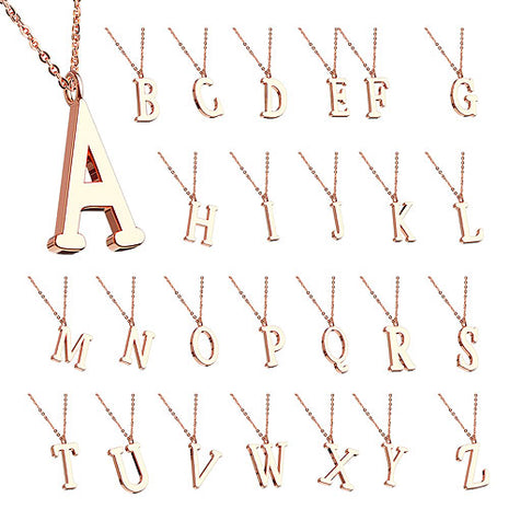 Halskette Set mit Buchstaben Anhänger Alphabet Rosegold vergoldet