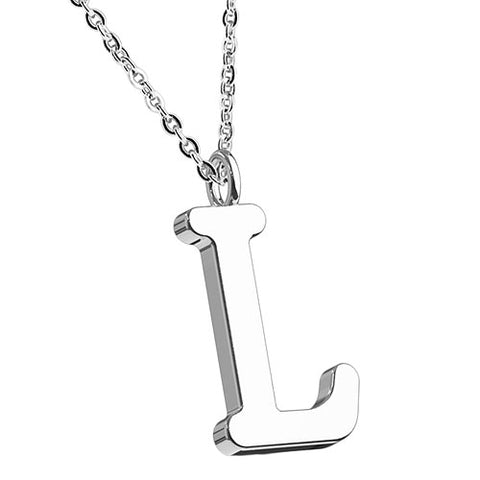 Halskette Set mit Buchstaben Anhänger Alphabet Silbern