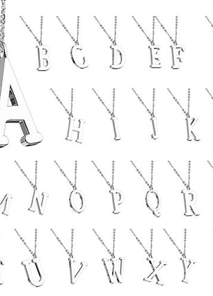 Halskette Set mit Buchstaben Anhänger Alphabet Silbern