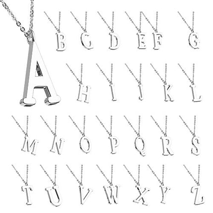 Halskette Set mit Buchstaben Anhänger Alphabet Silbern