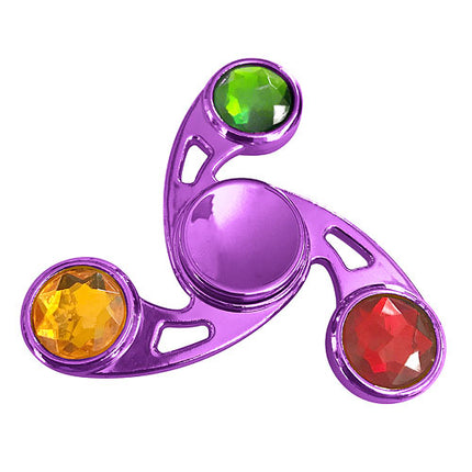 Spinner 10 / Triskele mit Kritsallen - Lila