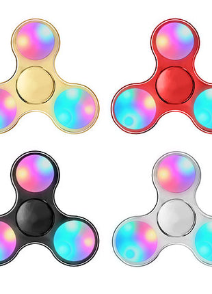 LED Finger Spinner Hand Fidget Anti Stress Konzentration Spielzeug Chrome