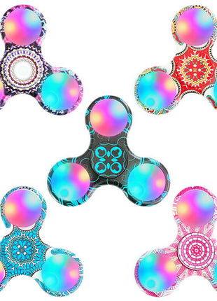 Finger Spinner Fidget Pocket Anti Stress Spielzeug Orientalische Muster mit LED