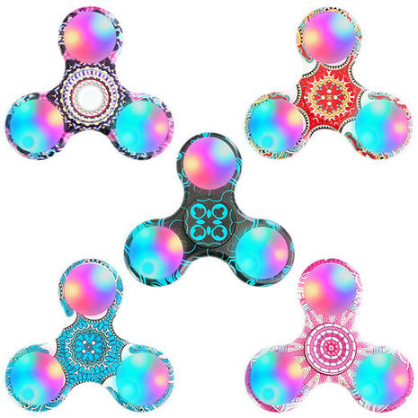 Finger Spinner Fidget Pocket Anti Stress Spielzeug Orientalische Muster mit LED