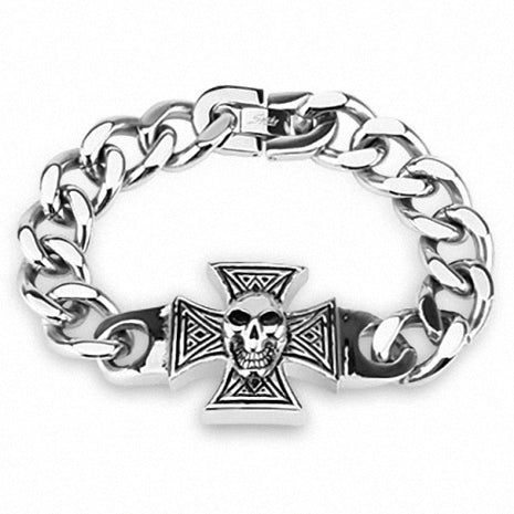 Biker Edelstahl Panzer Armband Eisernes Kreuz