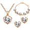 Schmuck-Set 3-teilig Rosegold IP mit Swarovski Elements in Herz Form Clear