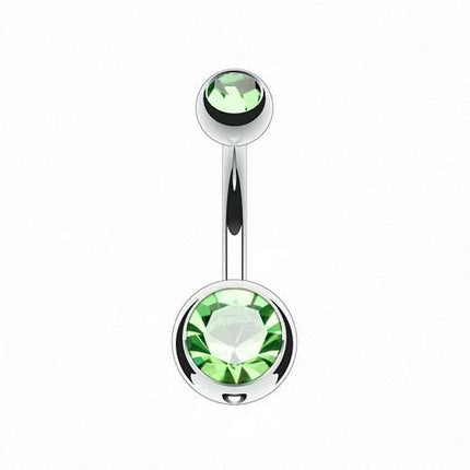 T23N04 - Silber |  Grün / 1,6mm x 10mm x 4x6mm