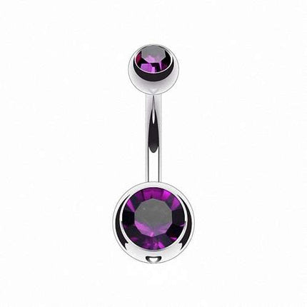 T23N04 - Silber |  Lila / 1,6mm x 10mm x 5x8mm