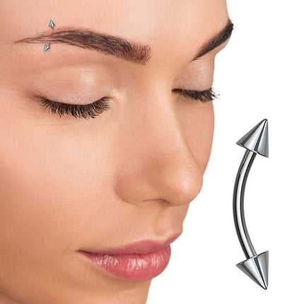 Augenbrauenpiercing aus Titan Außengewinde Implantatqualität mit Spitzen
