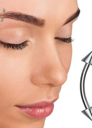 Eyebrow piercing made of titanium external thread implant quality with tips 