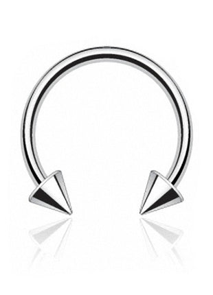 Titan G23 lip piercing horseshoe with spikes 