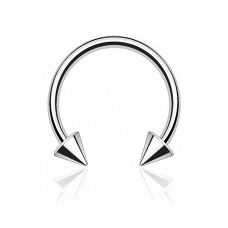 Titan G23 lip piercing horseshoe with spikes 