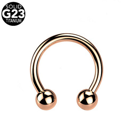 Titan G23 Lippenpiercing Hufeisen Universal Piercing Rosegold vergoldet