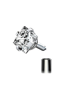 Titanium Lip Piercing Monroe Stud Ear Plug Crystal Square Head 