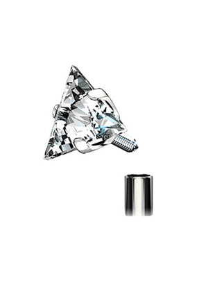 Titanium Lip Piercing Monroe Stud Ear Plug Crystal Triangle Head 