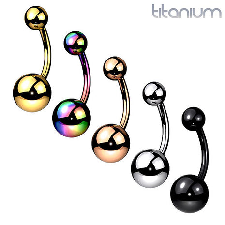 Titan Bauchnabelpiercing Banane Schmuck Stecker Curved Barbell PVD beschichtet