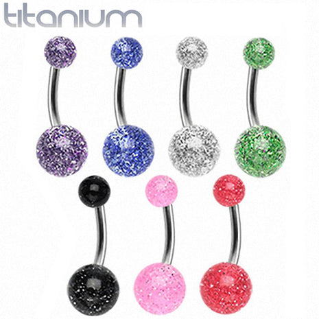 Bauchnabelpiercing Stecker Titan UV Ultra Glitter