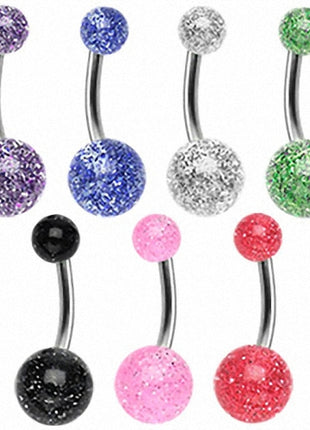 Bauchnabelpiercing Stecker Titan UV Ultra Glitter